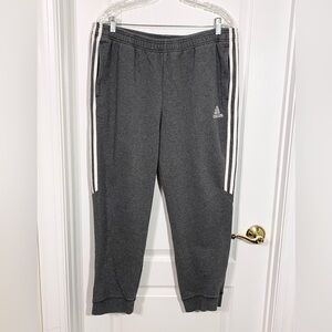 Adidas 3 Stripe Joggers Gray White Stripes Size XL